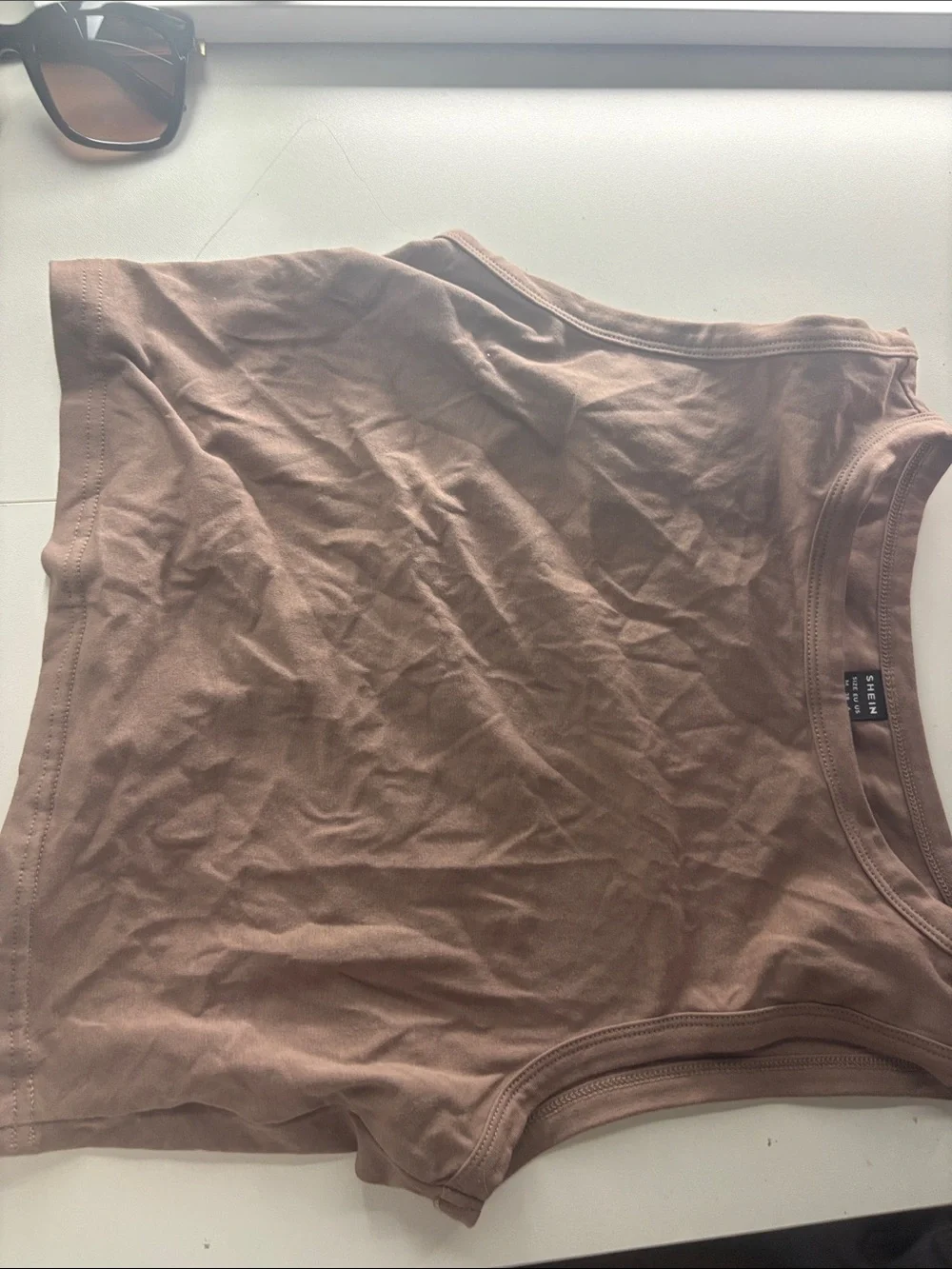 SHEIN Mauve Brown Scoop Neck Tank Top